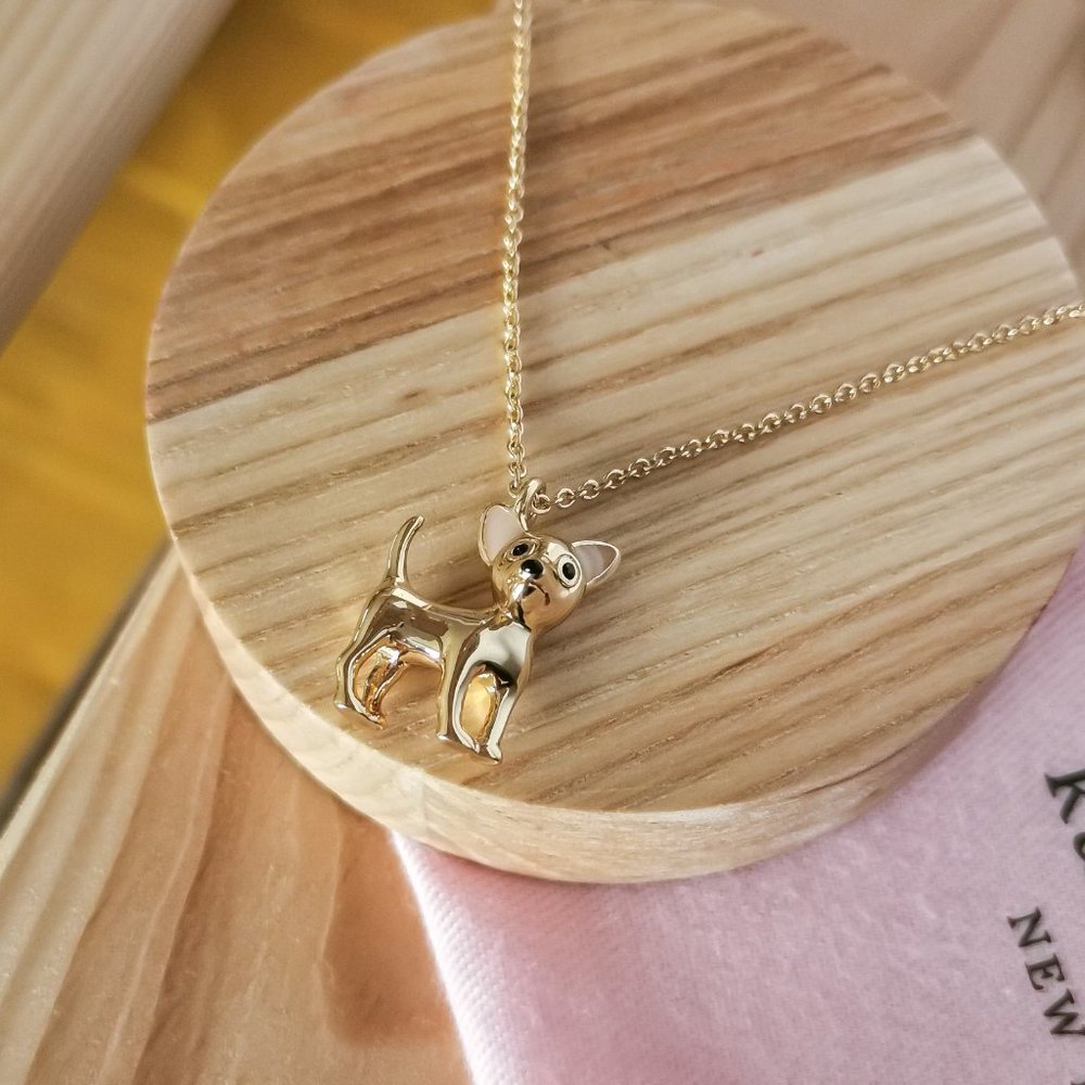 Kate Spade Haute Stuff Chihuahua Gold necklace